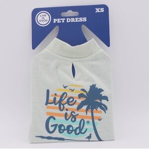 Life Is Good XS Pet Dress White Palm Tree